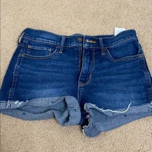 Hollister Dark Wash High-Rise Jean Shorts